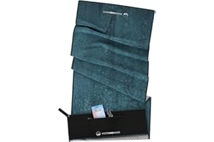 WOODSANDWAVES Fitness Handtuch mit Design, Tasche & extra starkem Magnet - das ideale Sporthandtuch für Gym und Fitnessstudio | rutschfest, geruchsneutral, schnelltrocknend