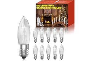 Klarlight E10 Schwibbogen 23V 3W Kerzen Glühbirne Warmweiss 2800K Dimmbar Riffelkerze Spitzkerzen Ersatzlampen, Schwibbogen Kerzenlampe für Lichterkette Christbaumbeleuchtung(10 Stück)