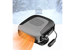 NIRCHO Autoheizung, 12V 150W Auto Heizung mit 360° Drehbasis, Winter Windschutzscheiben Defogger Defroster, Tragbare 2 in 1 Schnelles Heizen und Kühlen kfz Ventilator mit Zigarettenanzünder-Stecker (Grau)