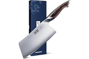 HOSHANHO Feuille de Boucher, 18cm Couteau de Chef de Cuisine Acier Inoxydable, Couteau de Cuisine Chinois, Couperet de Cuisine Japonais Couteaux Cuisine Tranchant Adapté aux Fruits, Légumes et Viande