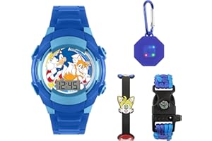 ACCUTIME Sonic The Hedgehog SNC40115MARG - Reloj digital LED intermitente azul y accesorios, azul, Moderno