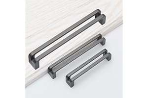 Guolich 2-częściowy uchwyt do szafy, uchwyt do drzwi kuchennych, uchwyt meblowy, uchwyt drzwiowy do domu, kuchni, biura, stolika nocnego, komody, szafy, uchwyty drzwi szafy (szary, rozstaw otworów: 192 mm)