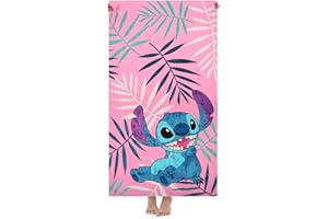 SHENGO Stitch Bath Towel, 3D Beach Towel Stitch Print Bath Towel for Kids, Children's Bath Sheets Ultra Soft Absorbent Beach Blanket for Sauna Bathroom Swimming Bath Shower Towel