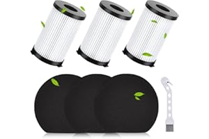 Rebirthcare 3 Filtro Para Ariete Handyforce 2761 2759 aspiradora reemplazo de filtro Para Cecotec para Conga Thunderbrush 520 550 560 accesorios filtro aspiradora, 3 filtros hepa & 3 filtros esponja