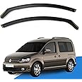 EdgeVisors Wind Deflectors | Fits: VW Caddy MK3 (2004-2020) 2 Door Van 2pc Set | In-Channel Rain Guards for Wind, Rain & Sun Protection, Easy Installation - Tinted