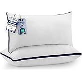 Utopia Bedding Pillow 40 x 70 cm Pack of 2, Microfibre, Navy Blue | Polyester Filling 3D Microfiber Cover Navy Blue Easy to M
