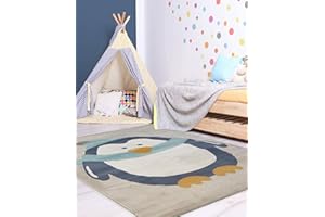 Modern Style Rugs Venus Penguin Design Multicolour Rug. Area Rugs for Kids Room, Nursery, Family Room 120x170 cm (4ft x 5ft 7 inch)