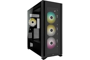 Corsair iCUE 7000X RGB Case per PC Intelligente ATX Full-Tower, Tre Pannelli in Vetro Temperato, Quattro Ventole RGB da 140 mm Incluse, Generoso Spazio Interno, Nero