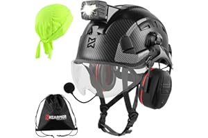 HEARMOR Höhenarbeiten Casque industriel pour adulte avec protection auditive active ABS Casque de protection certifié EN12492 Conforme EN397 Absorption des chocs et résistance à la pénétration Test
