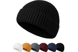 NEOLA Beanie Hat Men - Fisherman Beanie Trawler Beanie Knitted Cuffed Winter Hat Skullcap Gifts for Men UK