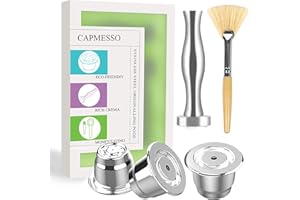 Capsule à café réutilisables CAPMESSO, capsule rechargeables espresso Capsule réutilisables espresso Pod Espresso Capsule en acier inoxydable compatibles avec les cafetières Nespresso OriginalLine