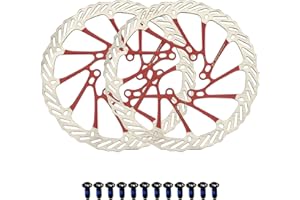 Jane Eyre Disque de frein de vélo,2 Pièces 160 mm Rotor de Frein à Disque de Vélo avec 12 Boulons Vis de Rotors de Vélo en Acier Inoxydable pour Vélo de Route
