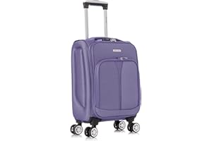 SKYLARK LUGGAGE Cabin Carry on Suitcase 20" Lightweight 4 Wheels Spinner 3-Digit Combination Lock Soft Shell Luggage Hand Luggage Flight Bag for EasyJet Ryanair Birtish Airways and All Other Airlines 55x35x20