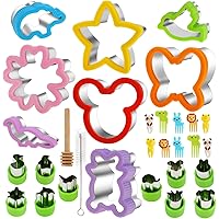 Brot Gemüse Ausstechformen mit Komfortgriff, 30 Stück Tierformen Edelstahl Cookie Fondant Plätzchen Ausstecher für…