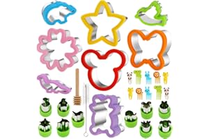 PWSAP 30 szt. Zwierzęca Kanapki Obcinak Dzieci, Dinozaur Myszka Miki Ciasto Wycinacz Ciasto Ciasto Ciasto Ciasteczko Owoce Warzywa