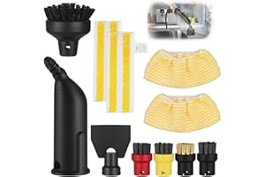 KRYVELLA Accessoires pour nettoyeur vapeur Kärcher SC1, SC2, SC3, SC4 SC5, buse d'embout, brosse ronde, brosses à joints, raclette de fenêtre, chiffon en microfibre (2)