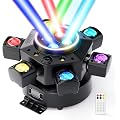 180W Lyre LED Moving Head RGBW Lumière de Scène,6 Bras DJ Tête Mobile avec Télécommande,Projecteur Lumière de Fête DMX512 Stroboscope pour DJ Bar Disco Club Mariage Noël Scènes Jeux de Lumiere