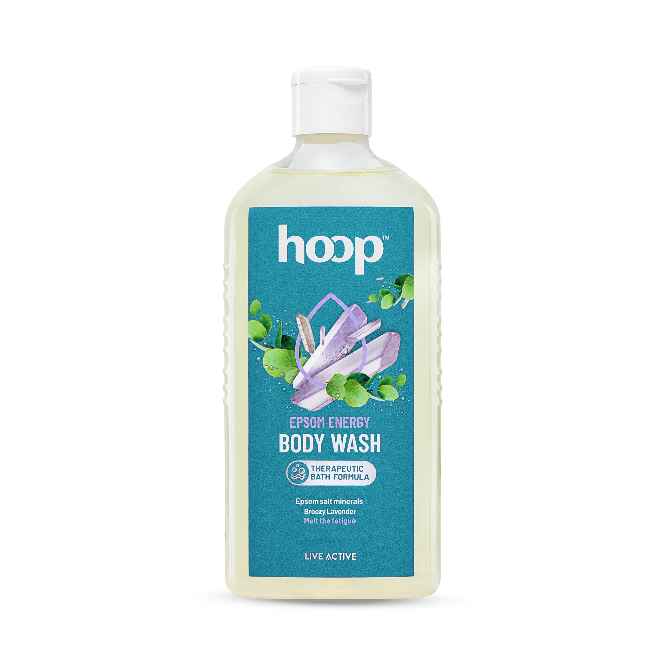 hoop Epsom Energy Body Wash | Epsom Salt Infused Body Wash for Shower, Hand & Foot Soak, Workout Recovery, Bath Salt, Relaxat