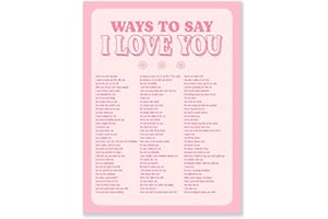 CLFORLORGN Funky Romantische Wandkunst I Love You Poster Rosa Raumdekor Ästhetische Liebeszitate Leinwanddrucke Hellrosa adrettes Bild für Wohnheim Zuhause 40,6 x 61 cm ungerahmt Paare Geschenke