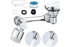 AUEZONA Extension de Robinet Pivotant à 1080 °, Robinet d'extension Multifonctionnel Rotatif,Aérateur de Robinet 1080°, 2 Modes Extension Filtre économiseur d'eau pour Robinet pour Salle De Bain(FM20/22/24)