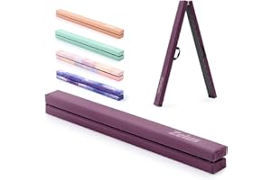 ZELUS Poutre de Gymnastique Pliable 240cm/270cm Poutre de Gym Pliante Poutre d'Équilibre Antidérapant Transportable pour Enfants Filles Gymnastes