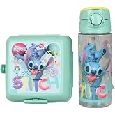 Stitch Lisanslı 500 ml Matara ve 2 Katlı Beslenme Kabı Yemek Seti