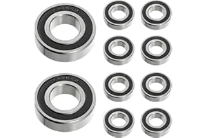 HUAREW Rodamientos de bolas 6003 2RS de acero para rodamientos de 17 mm x 35 mm x 10 mm, para bricolaje, tornos, motores, impresoras 3D, fresadoras, dispositivos mecánicos diversos (10Pcs)