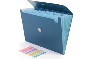 SKYDUE dokumentmapp A4, fackmapp med 7 fack och elastiskt band, mapp/mapp/organisationsmapp för kontor, skola och hem