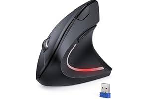 TECKNET Wireless Vertikale Ergonomische Maus, 4800 DPI 5 Tasten Kabellose Optische Maus, 2.4G USB Vertical Ergonomic Optical Mouse Kabellos für Windows und Mac OS