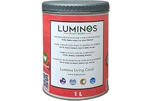 SOLRAC COATINGS Luminos LUM1113 - LIVING CORAL - Lasur al Agua basado en Biopolimeros. Protector Para Madera Exterior - Coral Rosado 1L