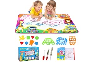 PHYLES Tapis Doodle Matte, Aqua Tapis de Dessin 6 Couleurs Loisir Créatif - Jouets Éducatifs, Cadeau de Noël - Adapté aux Enfants à Partir de 3 Années