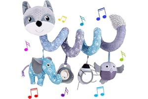 syid Spiral Pram Toys for Babies 0-6 Months - Newborn Sensory Toys Wrap Around Activity Car Seat/Pushchair/Stroller/Crib Hanging Play Toy Bar Gifts for Toddler Infant Boys Girls 0 3 6 9 12 Month