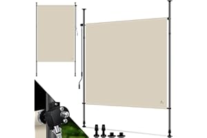 KESSER® Markiza zaciskowa, pionowa markiza zewnętrzna, 200 x 310 cm, rozsuwana i nieprzejrzysta, pionowa z korbą ręczną, bez wiercenia, ochrona przed wzrokiem i wiatrem, do ogrodu i na taras,