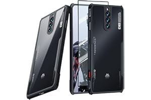 Guizzcg Etui do ZTE Nubia Red Magic 8S Pro/8S Pro+/8 Pro/8 Pro+, Zderzakiem TPU + Akrylowy Tył, Etui Ochronne Odporne na Upadki [1 Sztuka Szkła Ochronnego], Filmy czarne