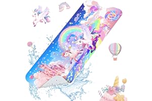 SHUCHING Alfombra Bañera Antideslizante Infantil, Alfombrilla Antideslizante Ducha Niños, Resistente al Moho y Lavable a Máquina Sin BPA, Unicornio