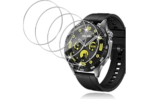 Yenwen 4 Stück Schutzfolie für Huawei Watch GT4 46mm für Panzerglas, Wasserdichtes Gehärtetes Glas Folie, Anti-Scratch Displayschutzfolie, Ultradünne Blasenfreie Displayschutz