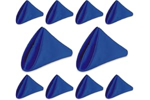 Weddecor 20 Inch Royal Blue Cotton Polyester Table Napkin for Home, Hotel, Dinning, Wedding, Banquet, Party, Events, Hemmed Edges Lightweight & Machine Washable, 10pcs