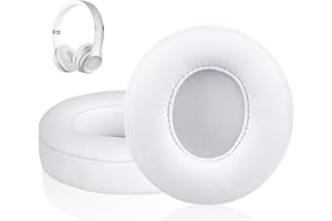 Link Dream Replacement Earpads for Beats Solo 2 Solo 3 - Replacement Ear Cushions Memory Foam Ear Pads Cushion Cover for Solo 2 & Solo 3 Wireless Headphones (White)