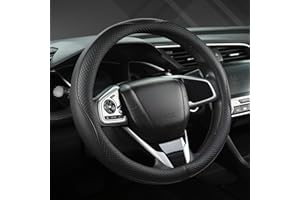 ‎GIANT PANDA GIANT PANDA Lenkradbezug Leder, Auto Lenkradbezug, Lenkradschutz Universal 37-38 cm, Lenkradhülle Schwarze Kompatibel mit VW, BMW, Mercedes, Kia, FIAT, Tesla, Toyota für Runden Lenkräder