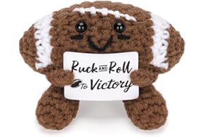 FunisFun Positive Crochet Doll Football Gifts for Rugby Coach, Fathers, Coworkers - Funny Emotional Support Presents for Men, Women, Football Enthusiasts and Birthdays