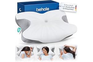 BEHALE - Orthopädisches Kissen für alle Schlaftypen I Nackenstützkissen für den erholsamen Schlaf I Memory Foam Kissen für ideale Anpassung I Kopfkissen Nackenschmerzen ergonomisches Kopfkissen