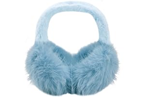Mtbricey Foldable Fluffy Plush Ski Ear Covers - Earmuffs for Windproof Protection - Cute Winter Headband Ear Warmers for Girls & Women