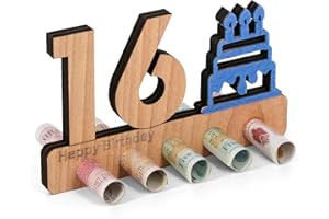 Giftota 16th Birthday Gifts Girl Boys, Original Funny Money Gift Wooden, 16th Birthday Decorations, Creative Happy Birthday Anniversary Party Presents, Personalised Gifts for Women Men Friends