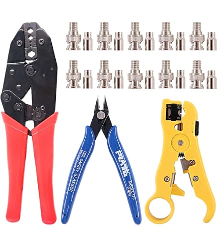 10 Set Connettori BNC Maschio Per Cavo RG6 - Spina Crimpante 3 Pezzi 10 Set Connettori BNC Maschio Per Cavo RG6 - Spina Crimpante 3 Pezzi