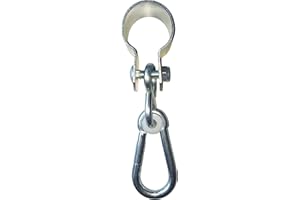 Sunload Manschettenhaken mit Karabiner verzinkt, Schaukelhaken für Rohre oder Rundhölzer, 2er Set (50 mm)