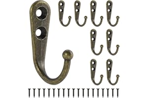 Kyrio 40 szt. naścienny wieszak na płaszcze ze śrubami haczyki na szlafrok wieszak na ubrania wieszak na ubrania rustykalne haczyki do torby kapelusz klucze plecak drzwi sypialnia wieszak na uchwyt (brązowy)