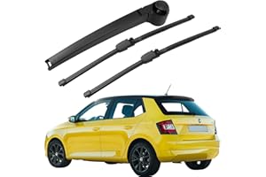 LBSAMP Juego de Limpiaparabrisas Ventana Trasero Compatible para VW Golf Plus Seat Altea Ibiza Skoda Fabia | 2 Piezas Limpiaparabrisas Trasero de Coche y 1 Piezas Brazos de Limpiaparabrisas Reemplazar