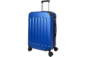 MY TRAVEL BAG Hartschalen-Koffer Reisekoffer ABS Koffer Trolley (Handgepäck-Mittel-Groß-Set) 4 Doppel-Rollen (Hellblau, Großer Koffer (75cm))