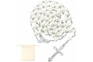 KGGZKG Rosenkranz Kette Katholisch Bibel Gebetskette mit Retro-Kreuz