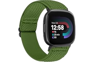 TumCez Cinturino Compatibile con Fitbit Versa 4/Fitbit Versa 3/Fitbit Sense 2/Fitbit Sense Cinturino, Regolabile Braccialetto Elastico in Nylon Cinturino di Ricambio Sportive per Donna Uomo